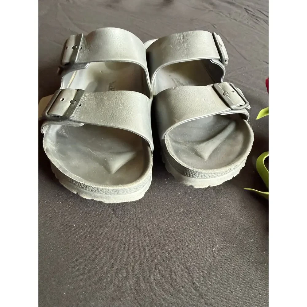 Birkenstock Arizona EVA Sandals Metallic Silver Size 41